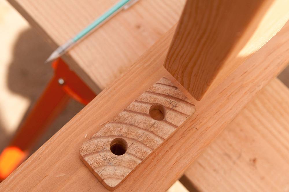 Laying out the joinery holes