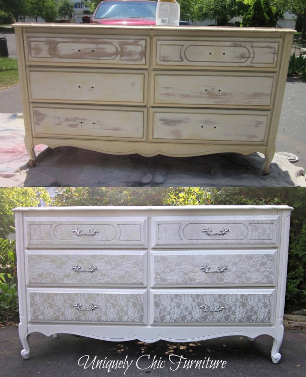 67 Furniture Makeovers That'll Totally Inspire You: Dresser makeover via Uniquely Chic Furniture