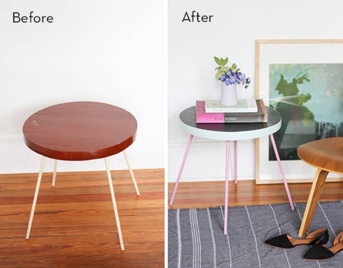 67 Furniture Makeovers That'll Totally Inspire You: Side table makeover from Curbly