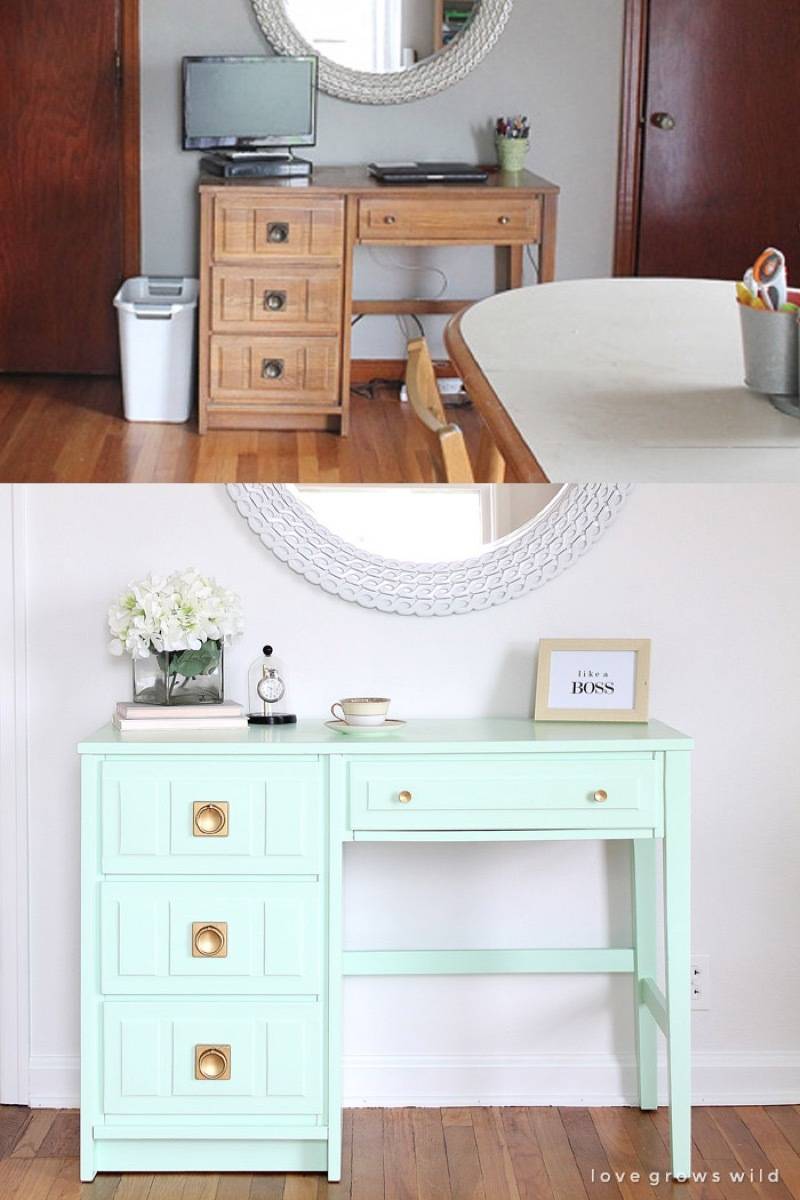 67 Furniture Makeovers That'll Totally Inspire You: Desk makeover from Love Grows Wild