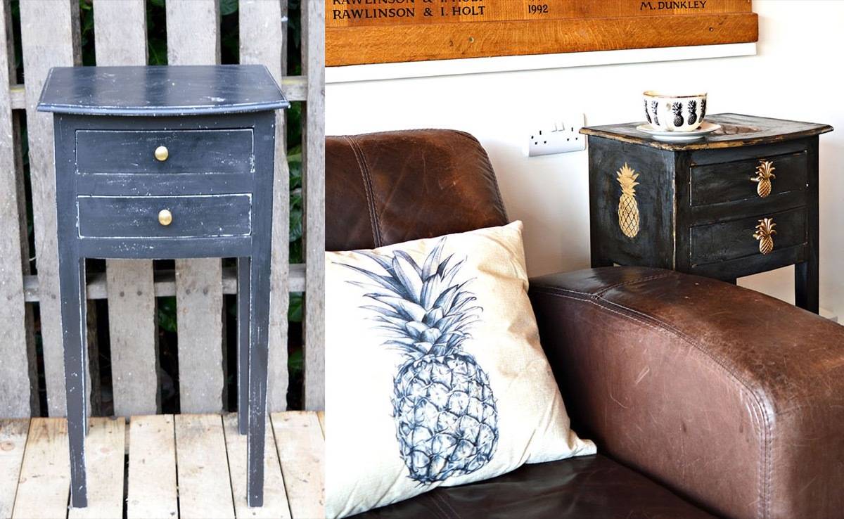 67 Furniture Makeovers That'll Totally Inspire You: Side table makeover from Pillar Box Blue
