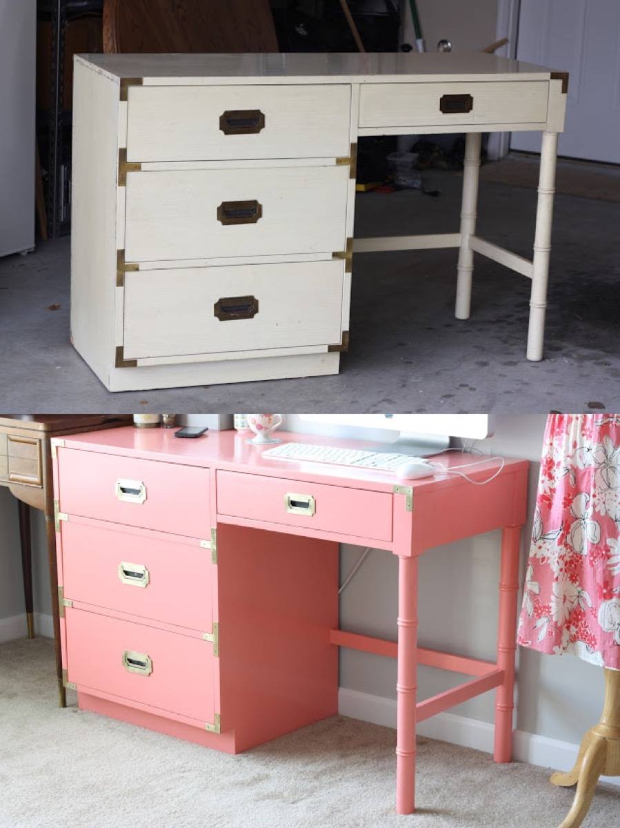 67 Furniture Makeovers That'll Totally Inspire You: Desk makeover from That Winsome Girl