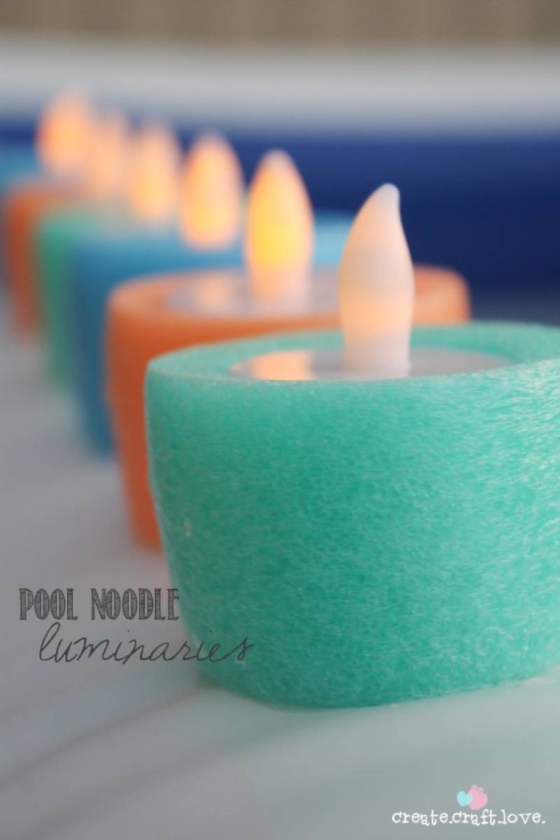 62 DIY Projects to Transform Your Backyard: Pool noodle luminaries