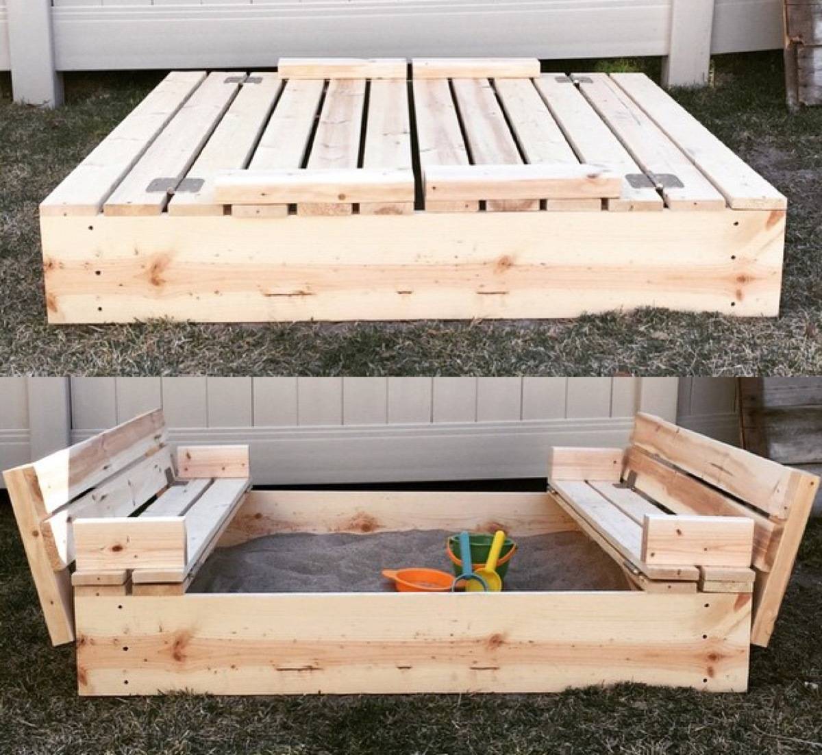 62 DIY Projects to Transform Your Backyard: Sandbox with lid
