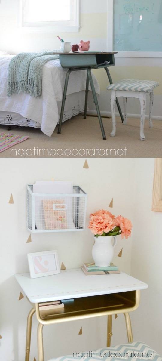 67 Furniture Makeovers That'll Totally Inspire You: Desk makeover from Naptime Decorator
