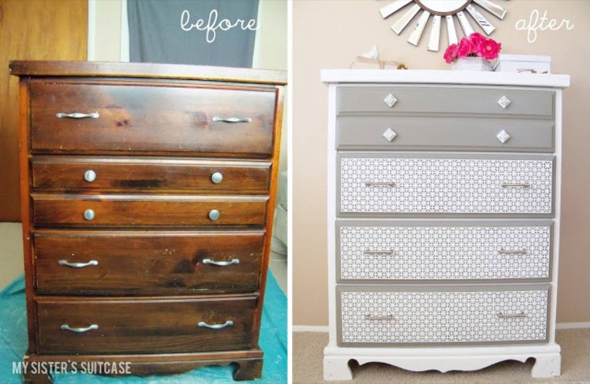 67 Furniture Makeovers That'll Totally Inspire You: Dresser makeover via My Sister's Suitcase