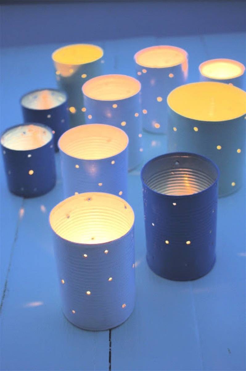 62 DIY Projects to Transform Your Backyard: Tin can lights