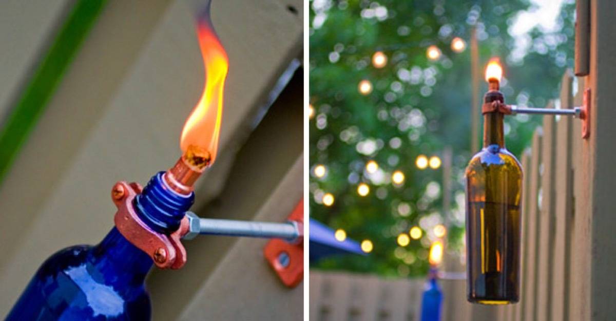 62 DIY Projects to Transform Your Backyard: Recycled bottle tiki torch