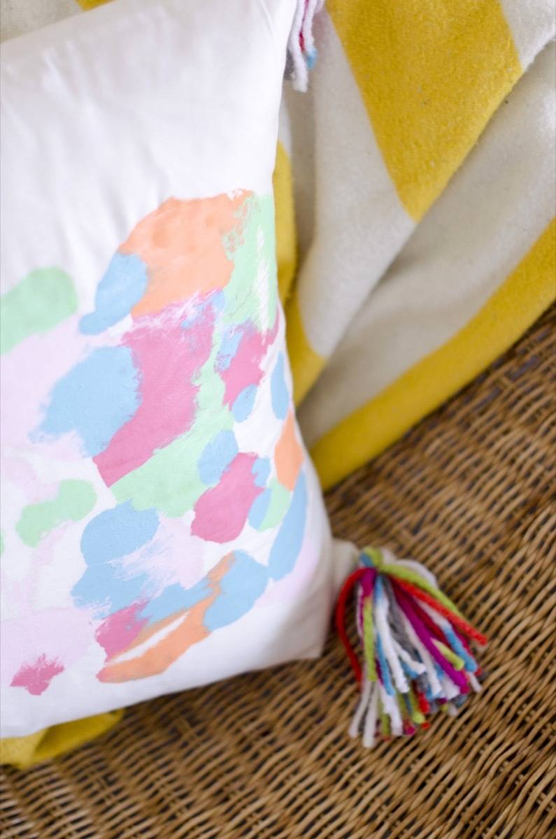 Detail shot of ink blot pillow covers