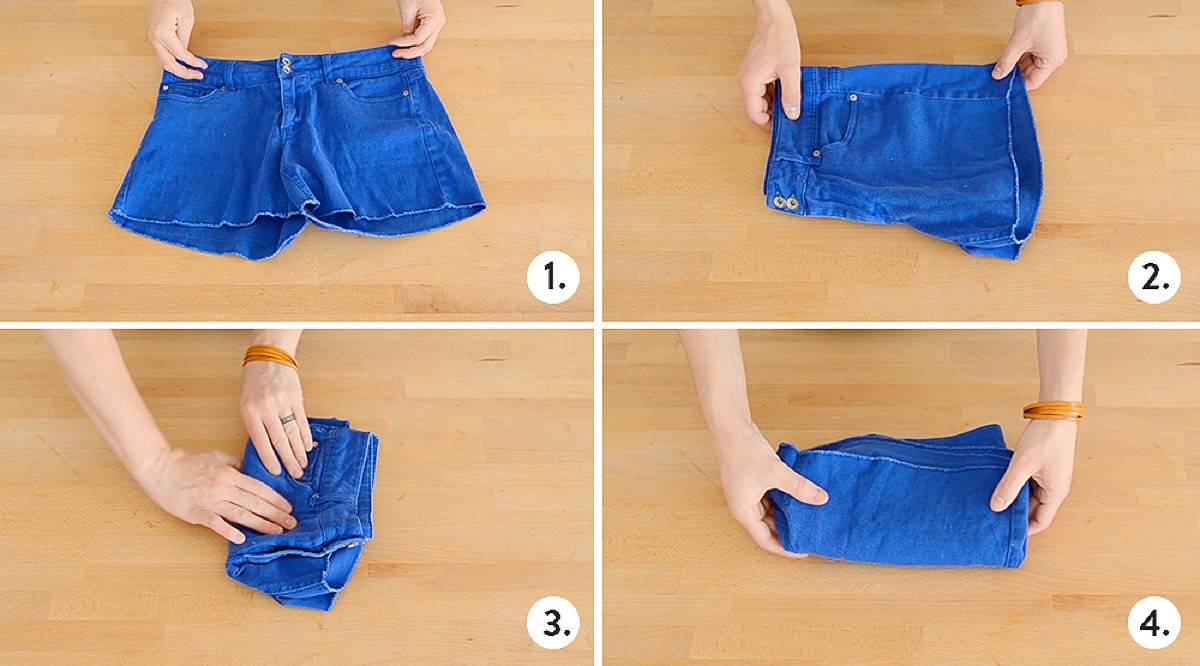 How to fold shorts