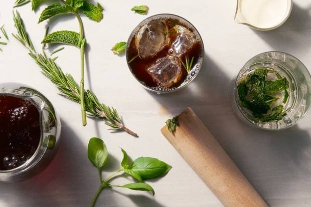 Mint cold brew iced coffee