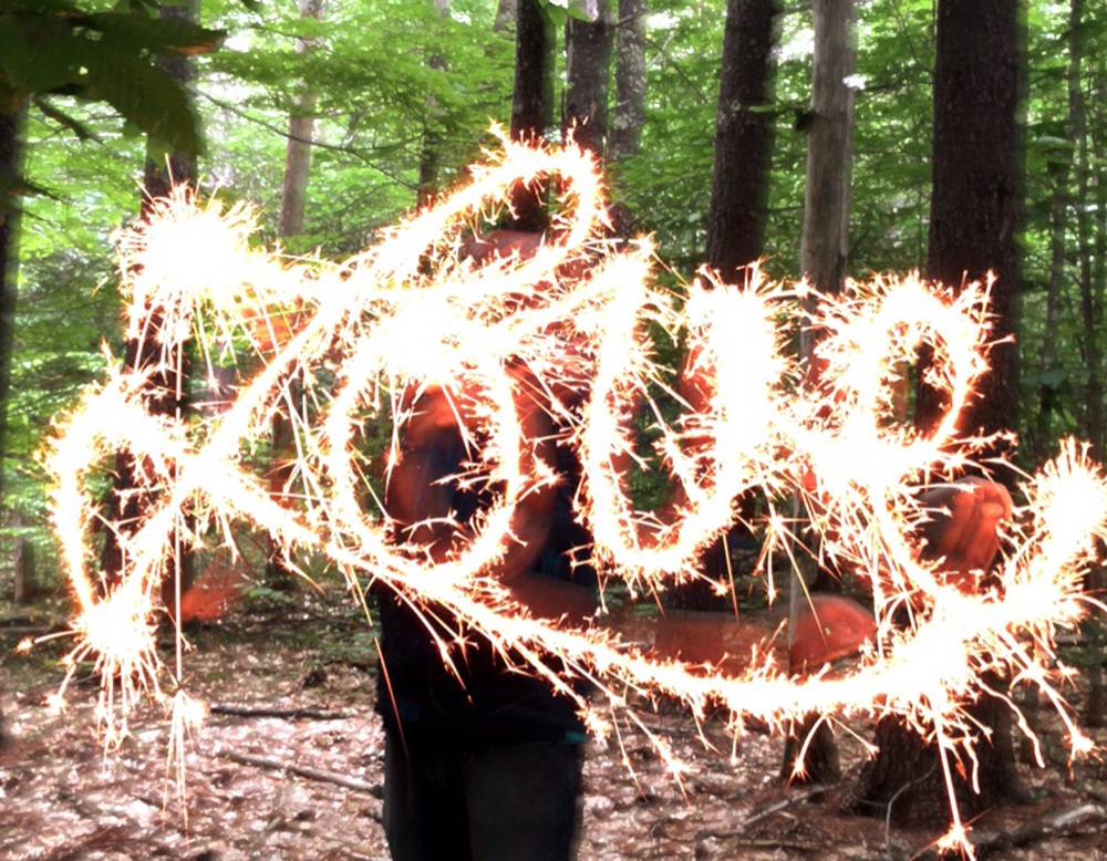 Sparkler Writing Love