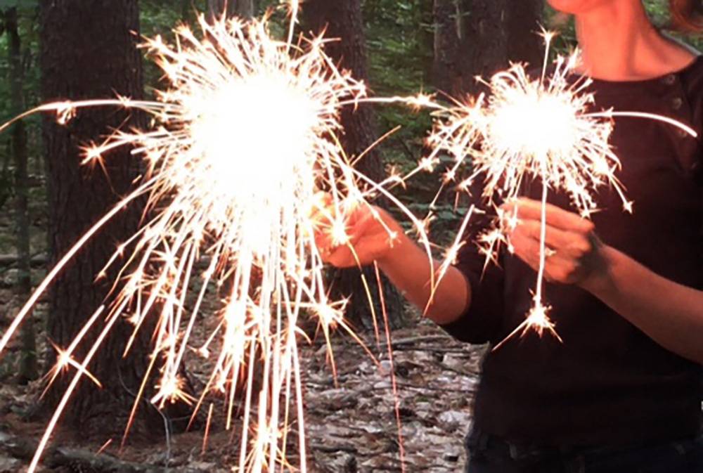 Sparklers in hands