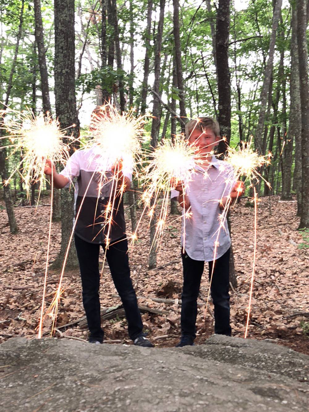 Sparklers at twilight