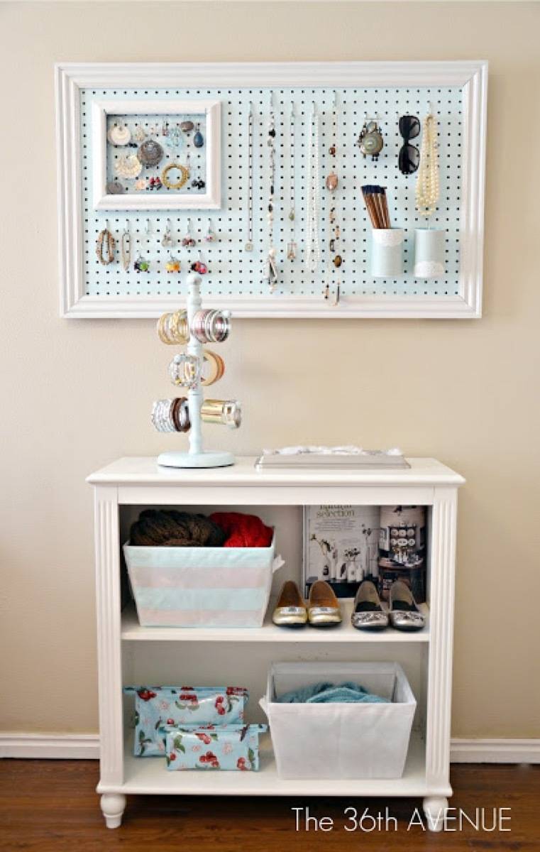 DIY Pegboard Jewelry Station