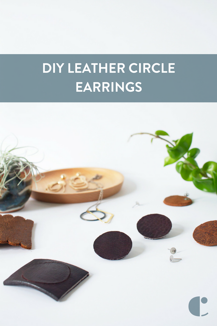 Minimal leather earrings