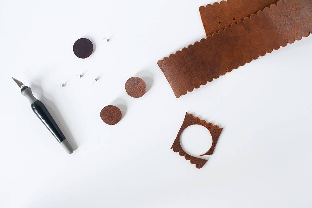 Crafting leather earrings