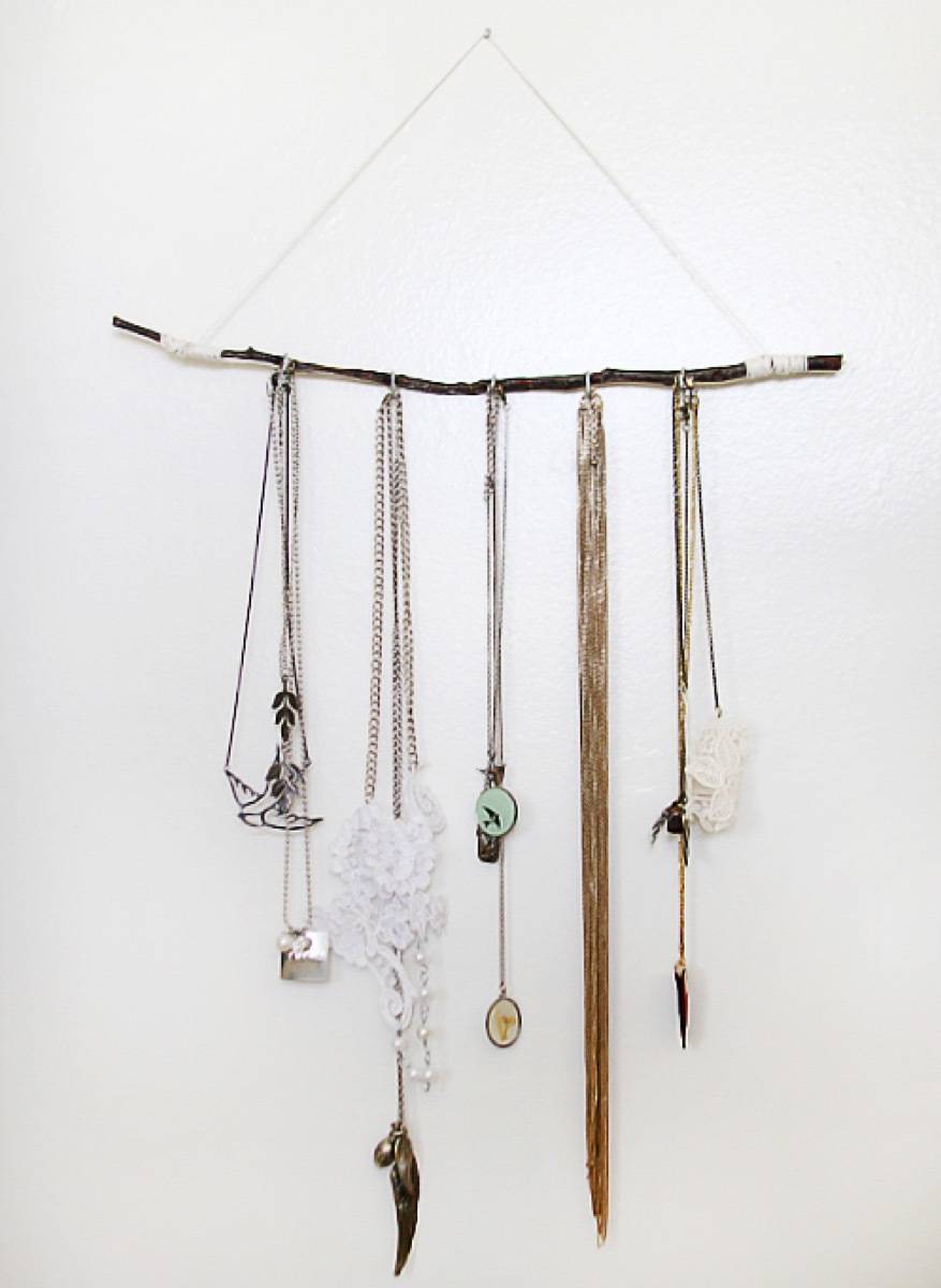 Jewelry organizer from branch