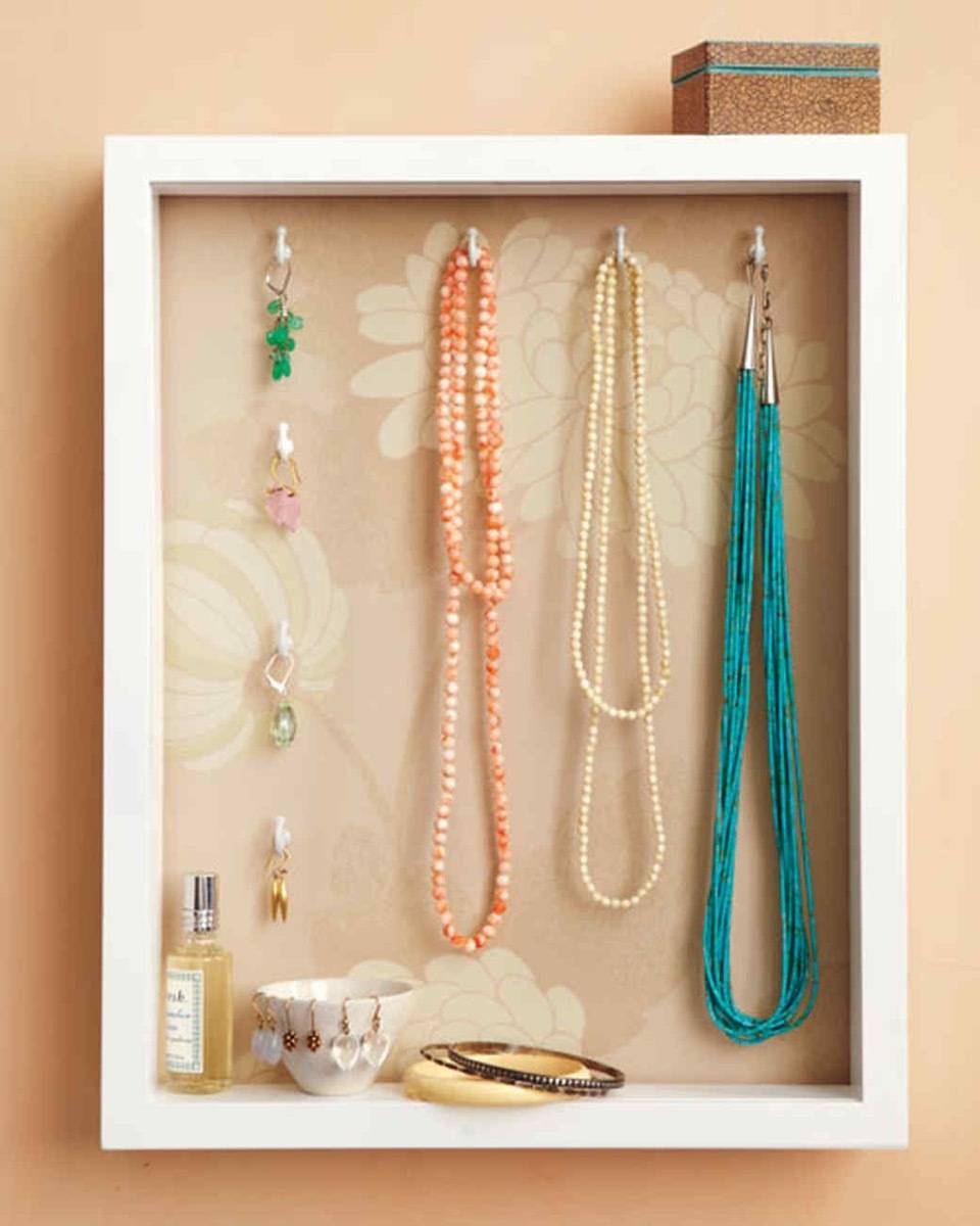 DIY Shadowbox Jewelry Organizer