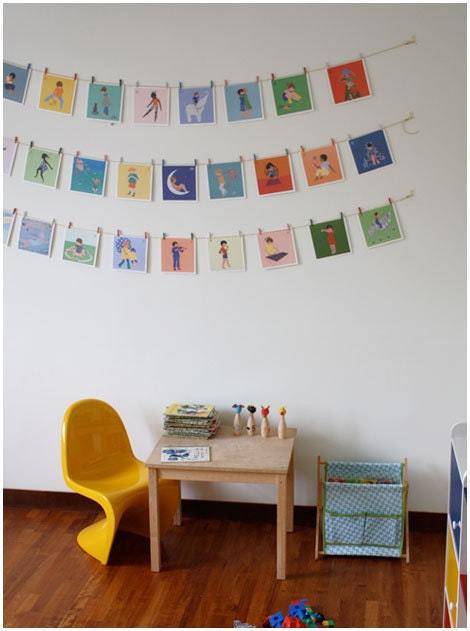 Wall art idea from Apartment Therapy | 75 DIY Kids Decor Ideas