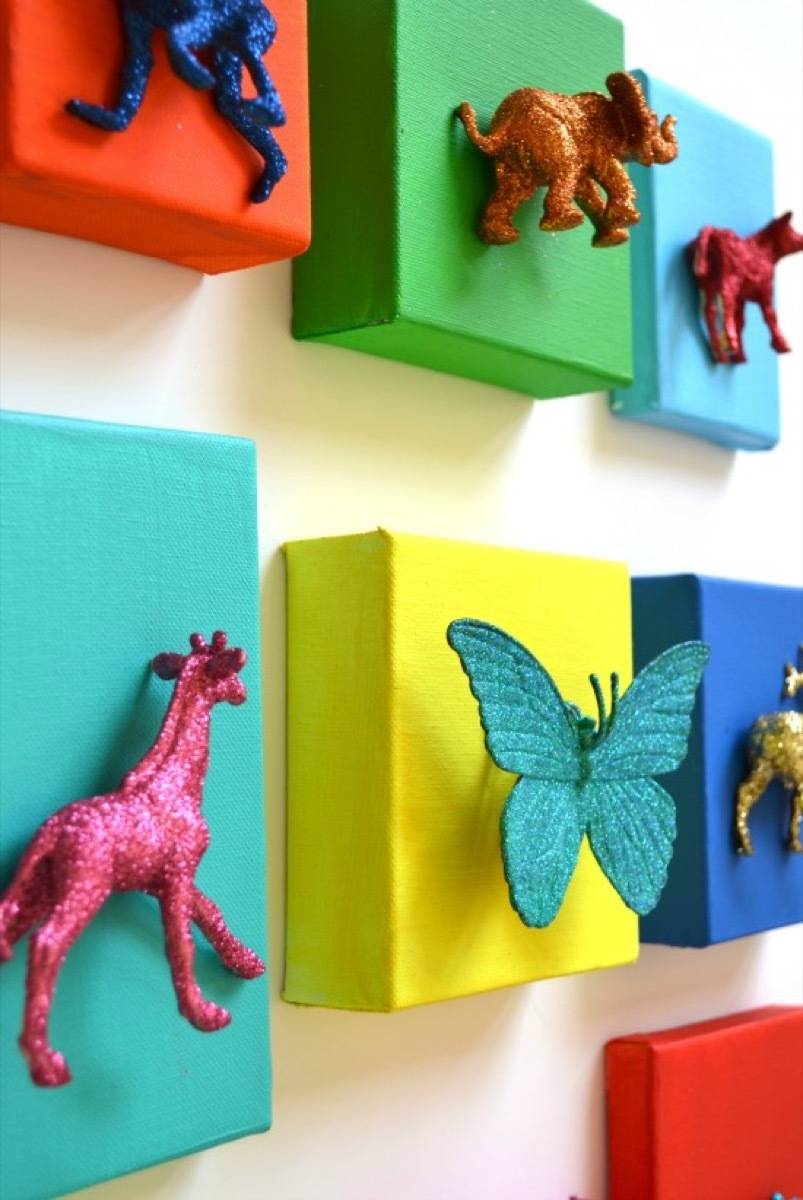 Wall art idea from Papery & Cakery | 75 DIY Kids Decor Ideas