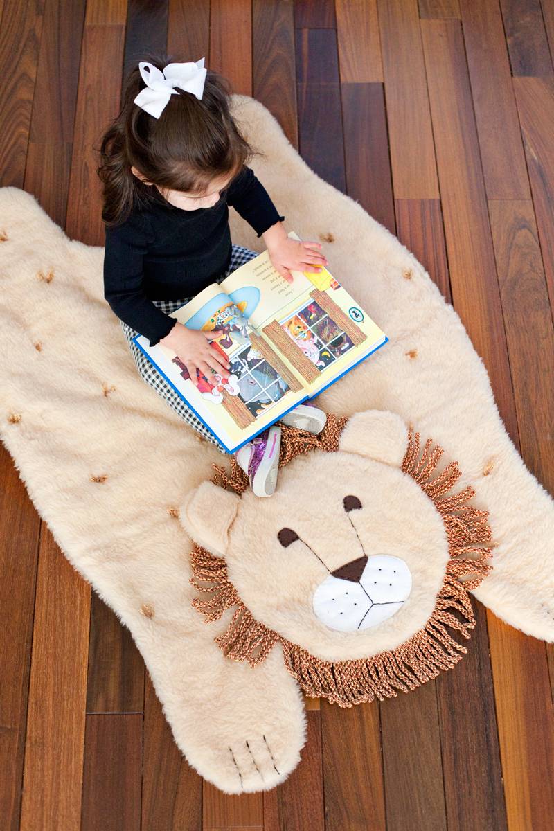 Fun rug idea from A Beautiful Mess | 75 DIY Kids Decor Ideas