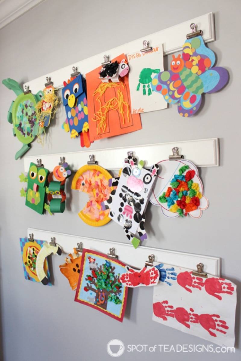Wall art idea from Spot of Tea Designs | 75 DIY Kids Decor Ideas