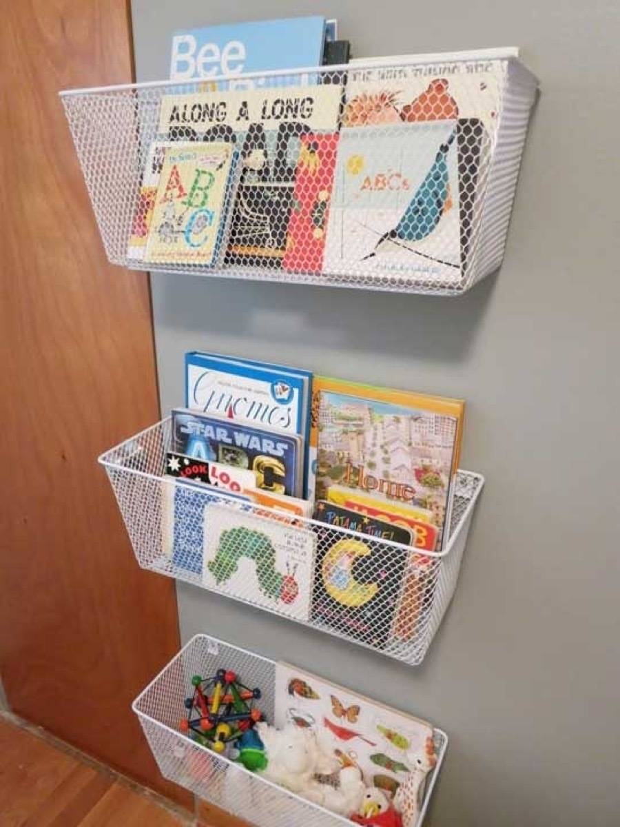 Storage solution from Apartment Therapy | 75 DIY Kids Decor Ideas