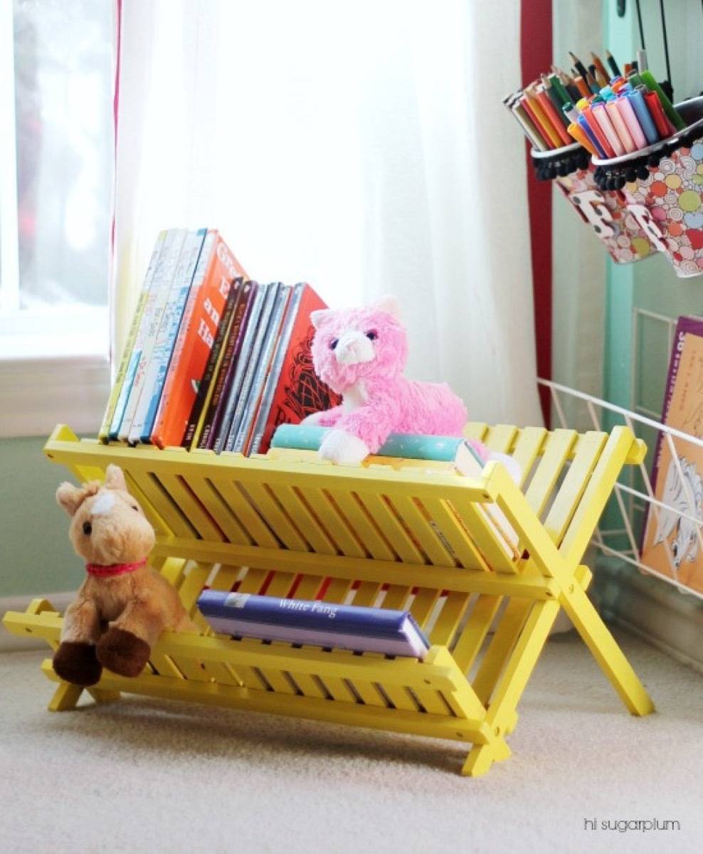 Storage solution from I Heart Organizing | 75 DIY Kids Decor Ideas