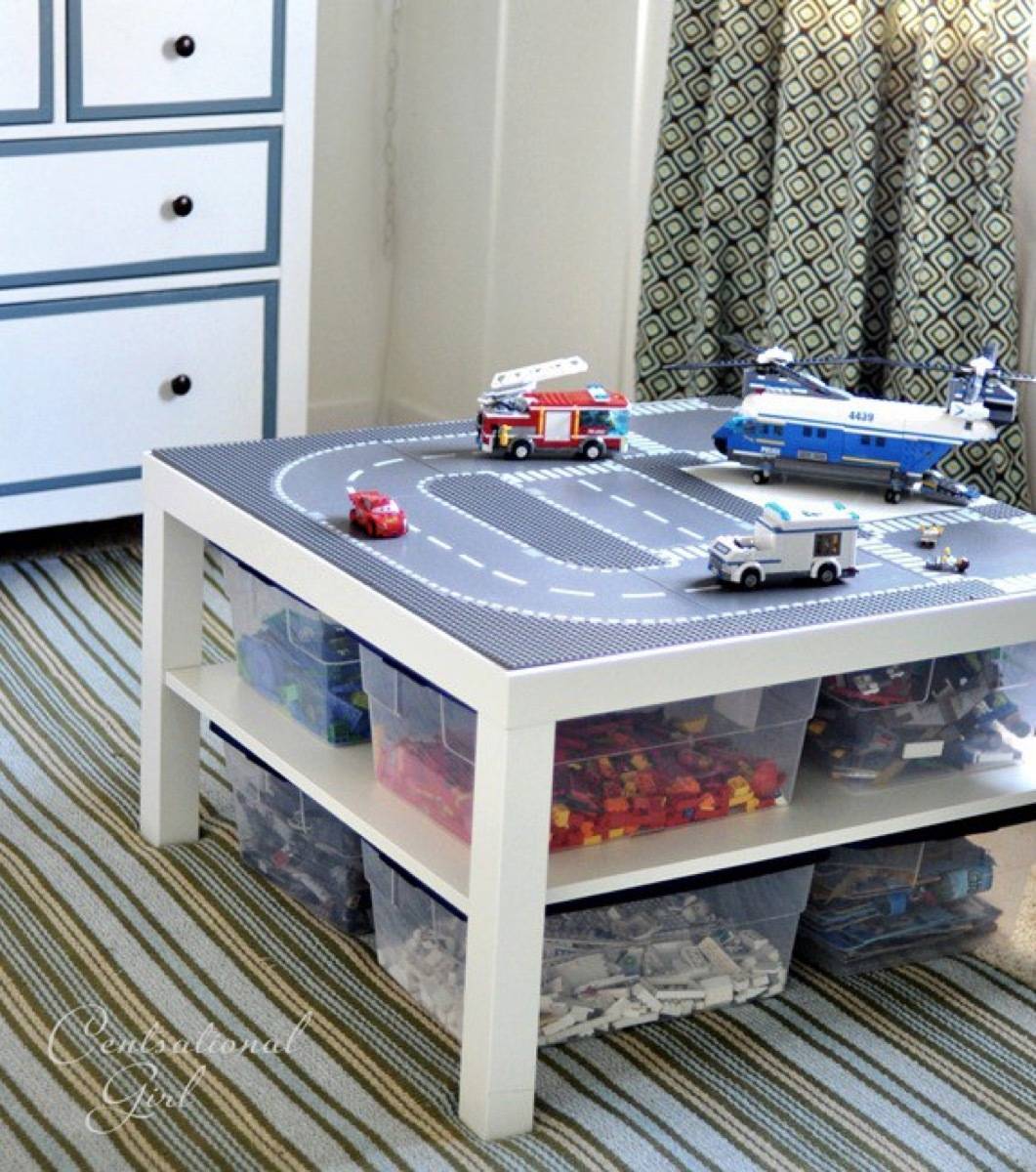 Lego table idea from Centsational Girl | 75 DIY Kids Decor Ideas