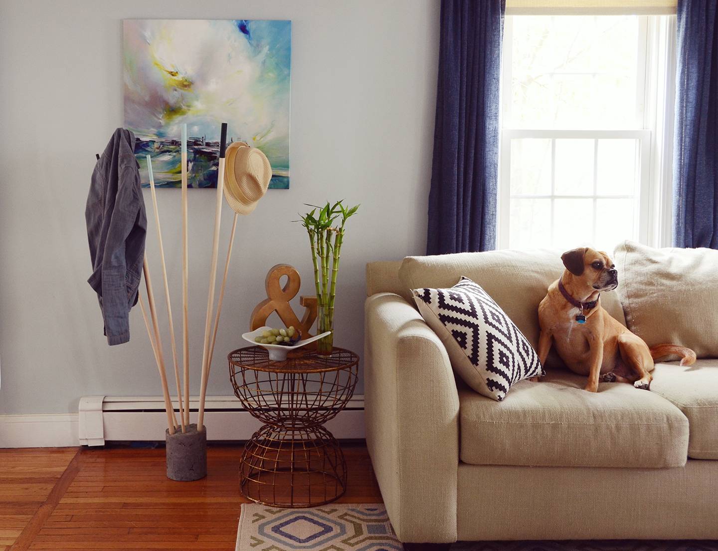 DIY Wood and Concrete Coat Rack