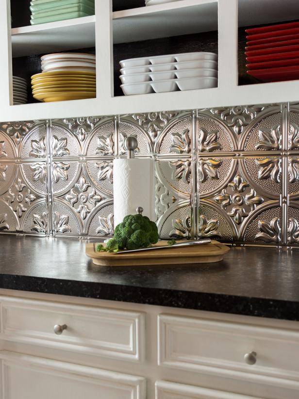 diy tin tile backsplash