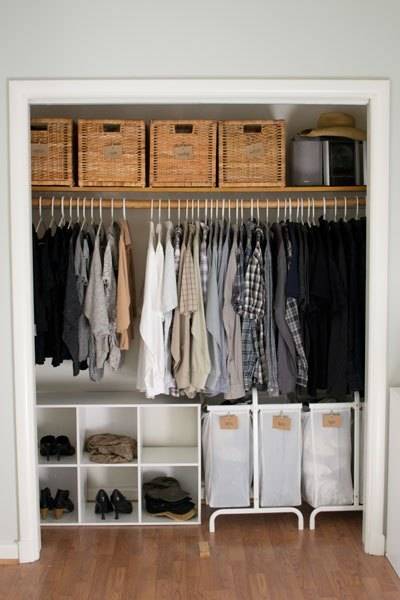 Closet shelves for renters. Command hooks and wire shelving from