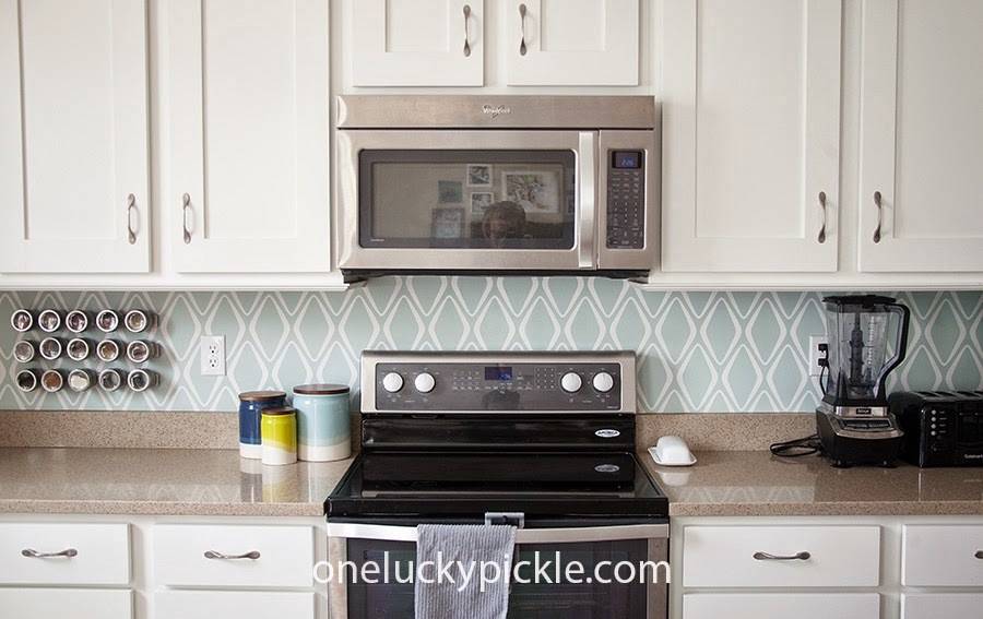 update your kitchen with removable wallpaper backsplash