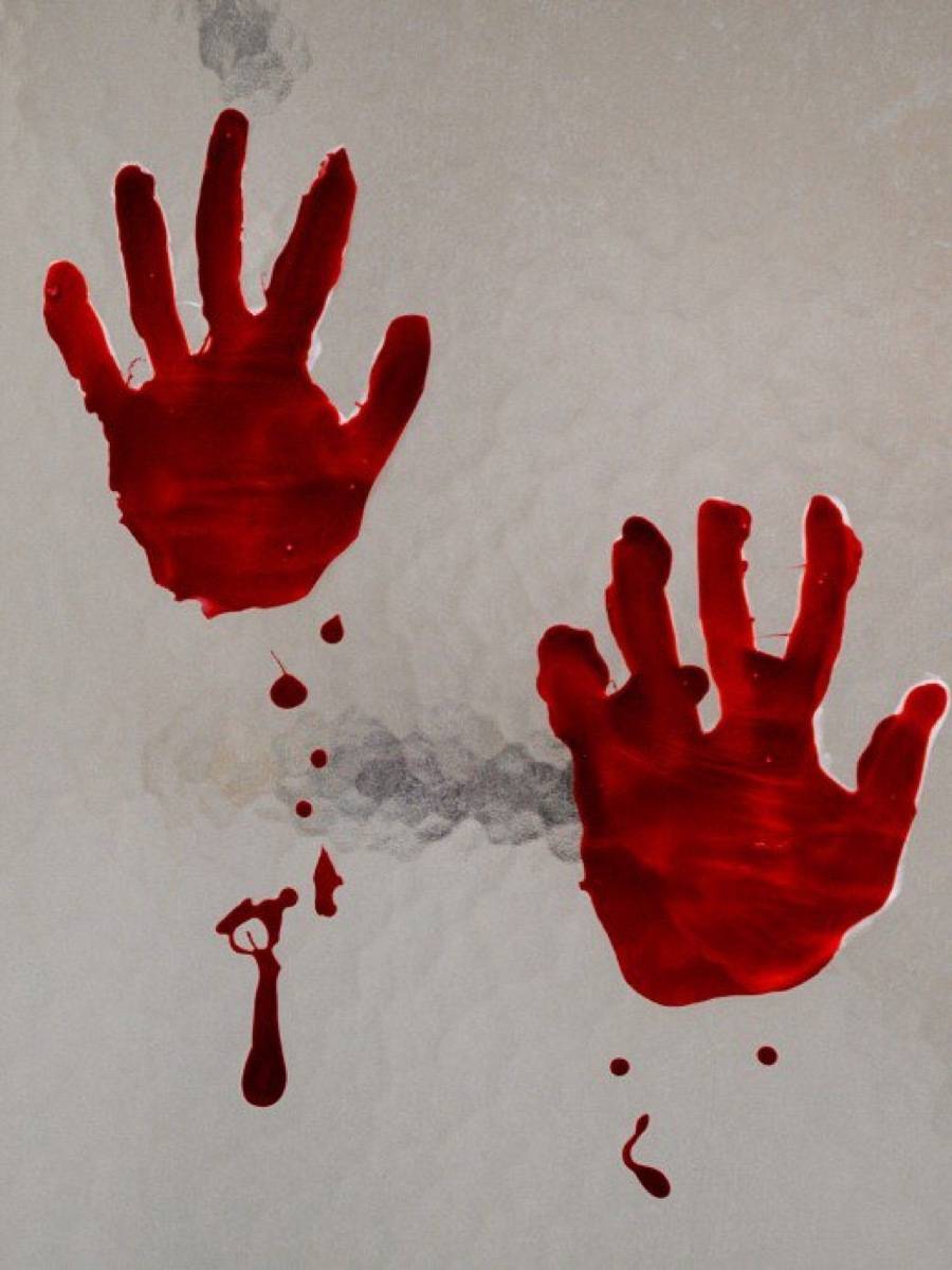 Faux bloody handprints