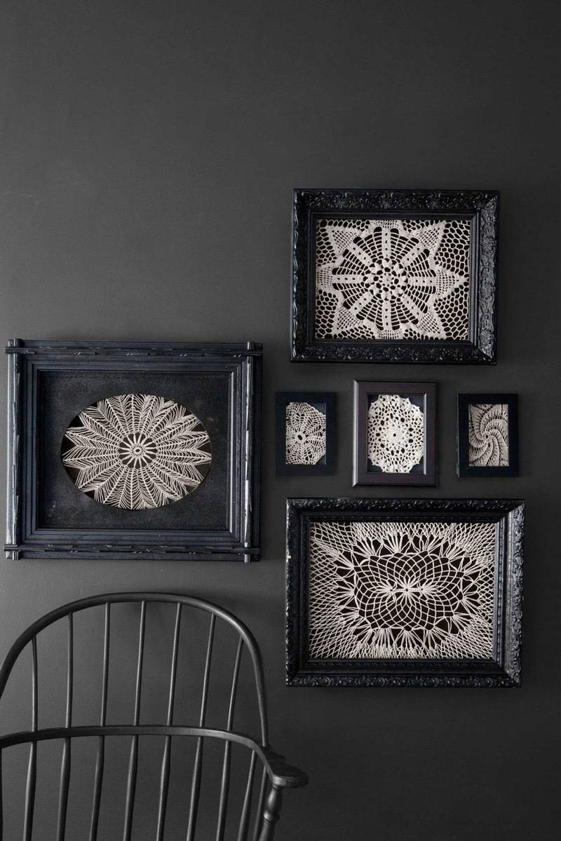 Framed lace doilies