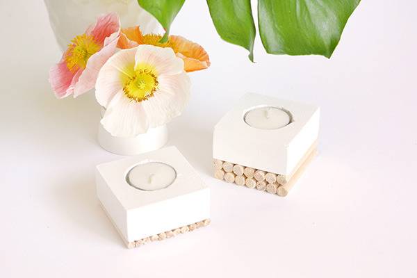 DIY wood tealight holders