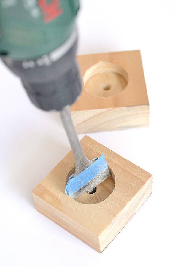 Wood tealight holders - drilling