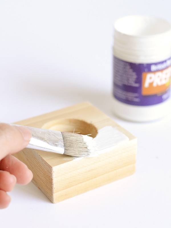 Wood tealight holders - painting