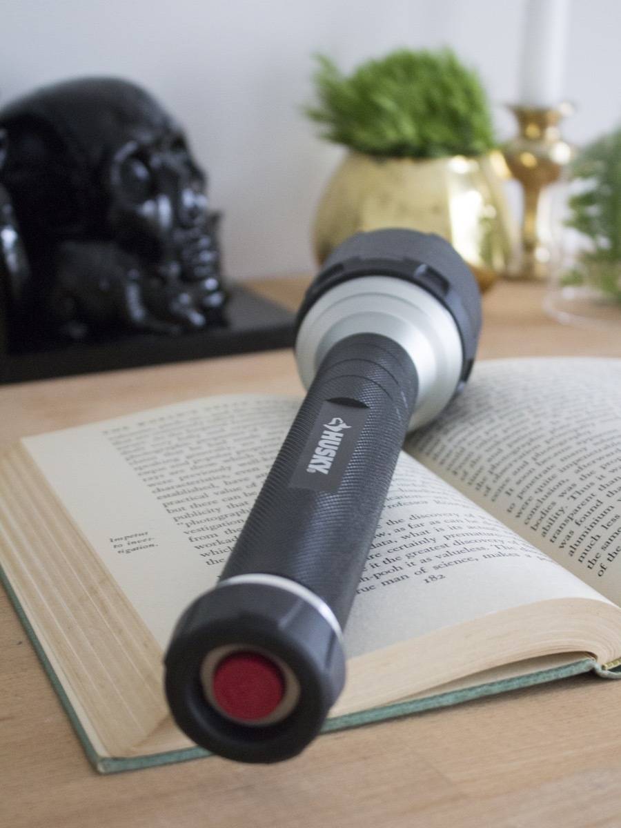 Reading ghost stories in the dark is easy with this bright Husky flashlight.