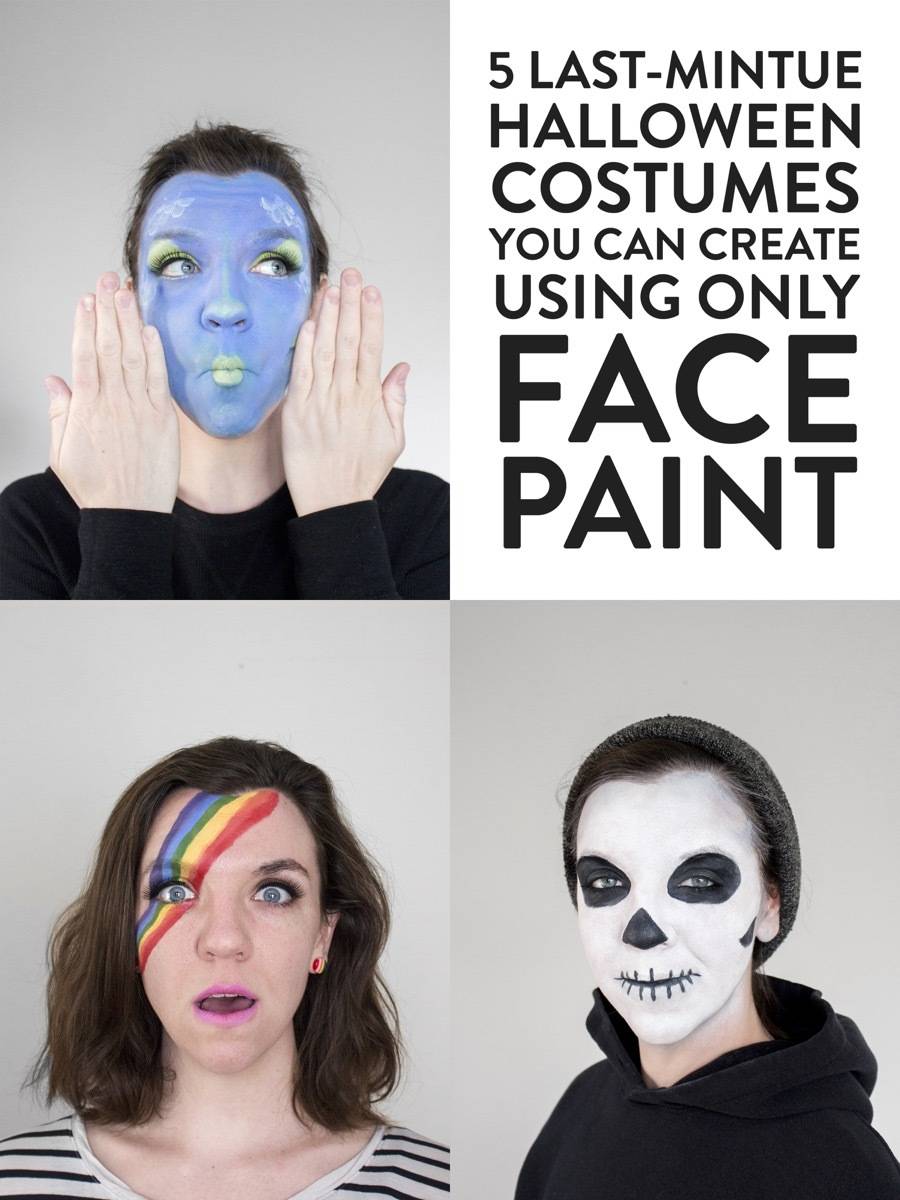 Five quick looks for Halloween you can create using only primary color face paint