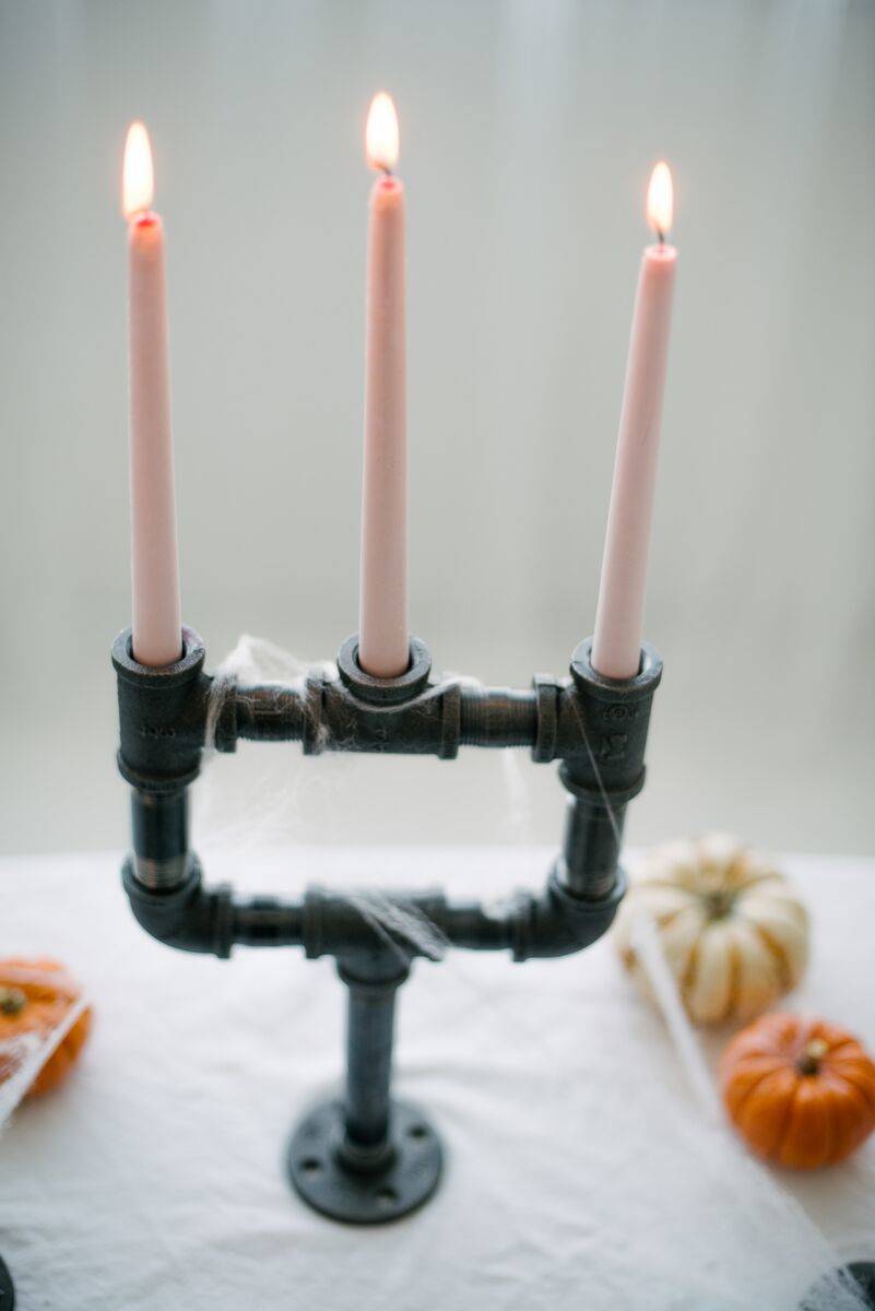 Industrial candle holder