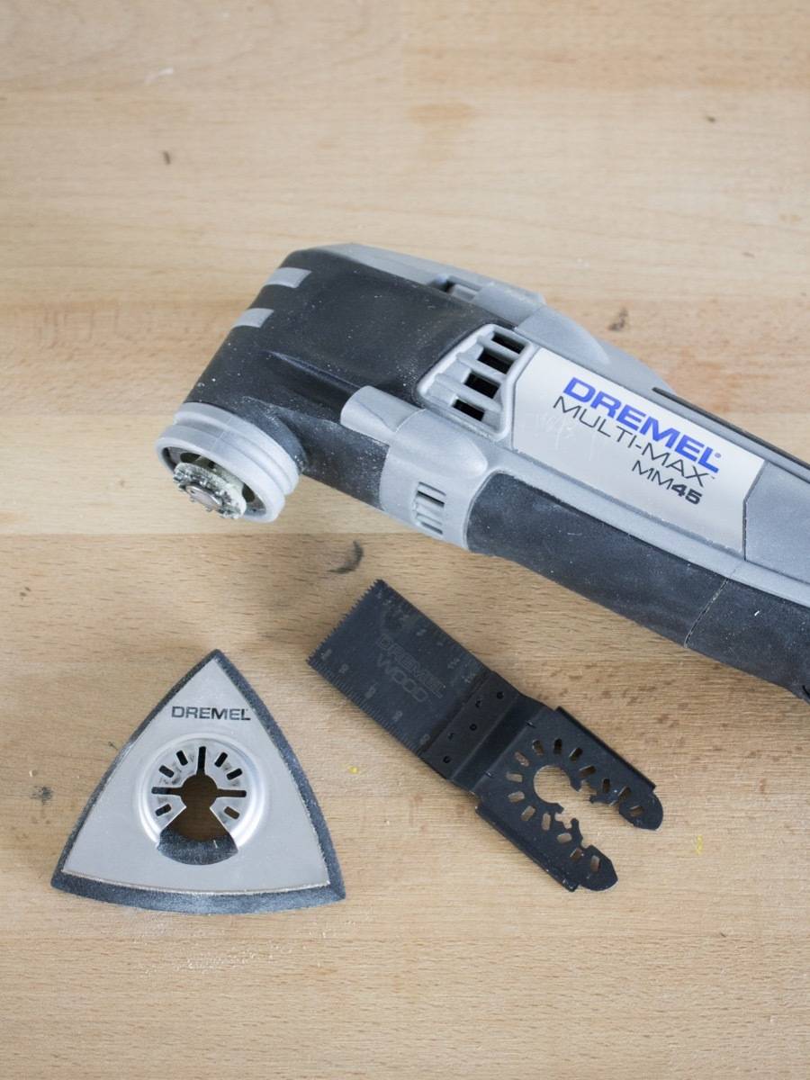 Dremel® Multi-Max tool with flush-cut and sanding attachments