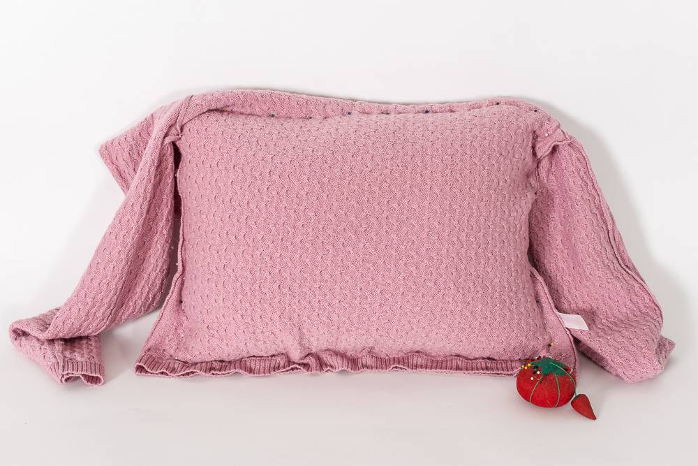 Sweater pillow step 1