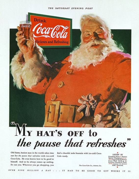 A Santa Claus Coca Cola ad.