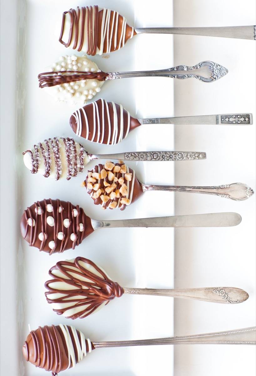 Chocolate covered dipping spoons