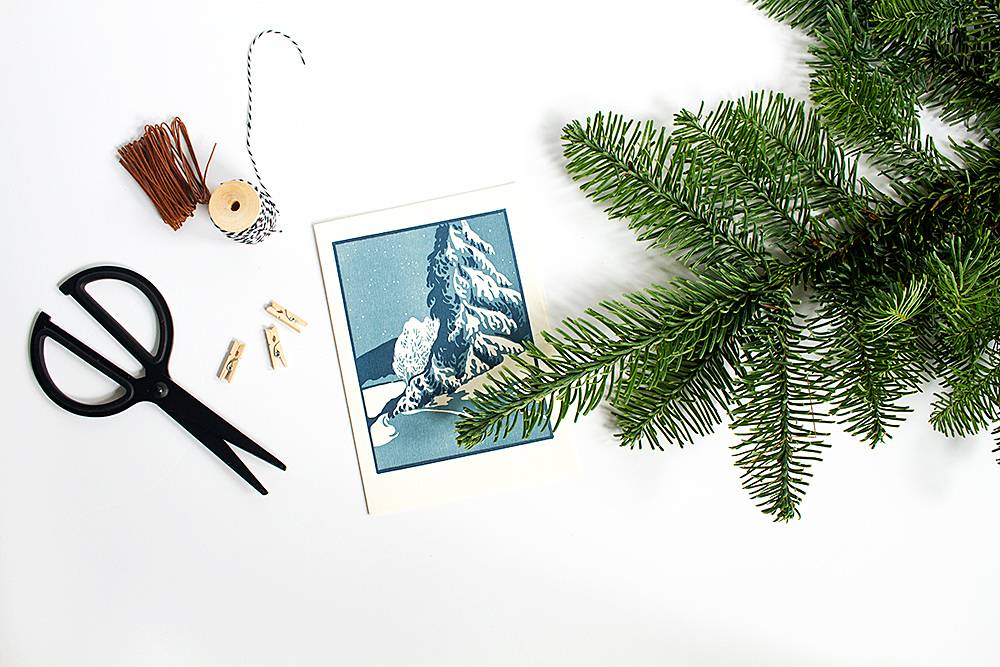 DIY Branch Holiday Card Display