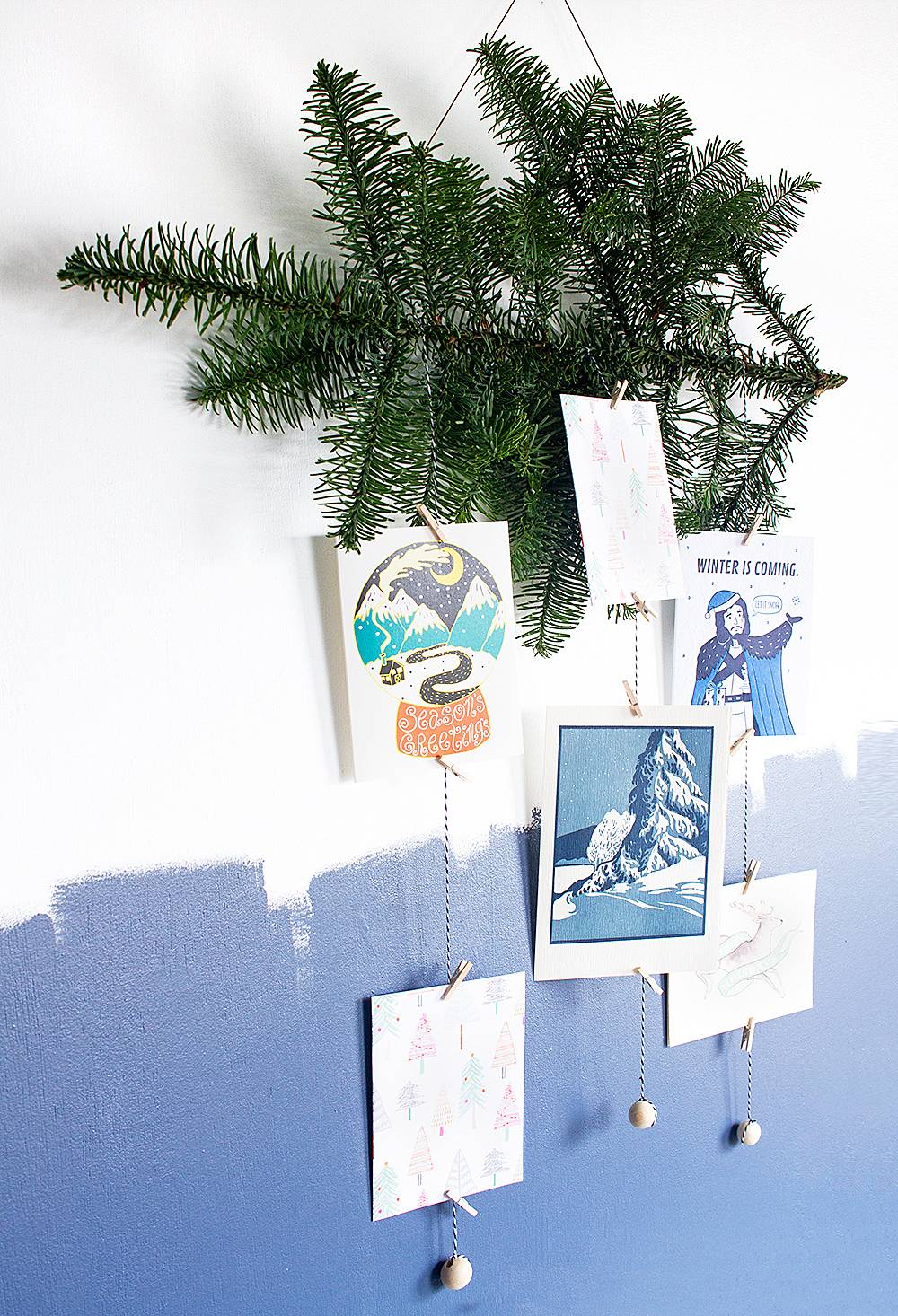 DIY Branch Holiday Card Display