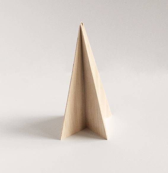 Wooden tabletop Christmas tree - ready for decorating