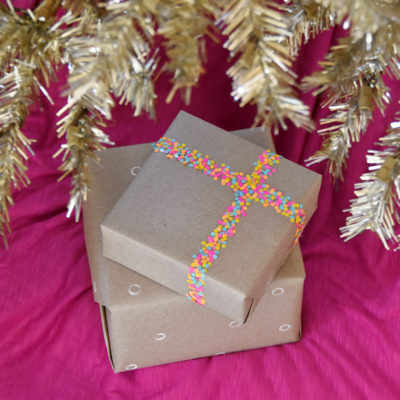 5 Ways To Wrap Gifts Using Office Supplies | For Curbly by Faith Towers Provencher #creative #gift #wrapping #holiday